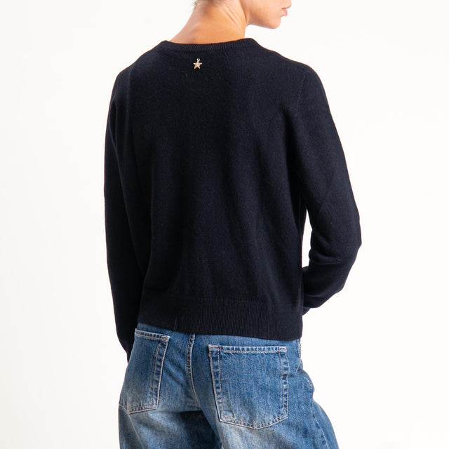 Souvenir-Cardigan 100% lana - nero