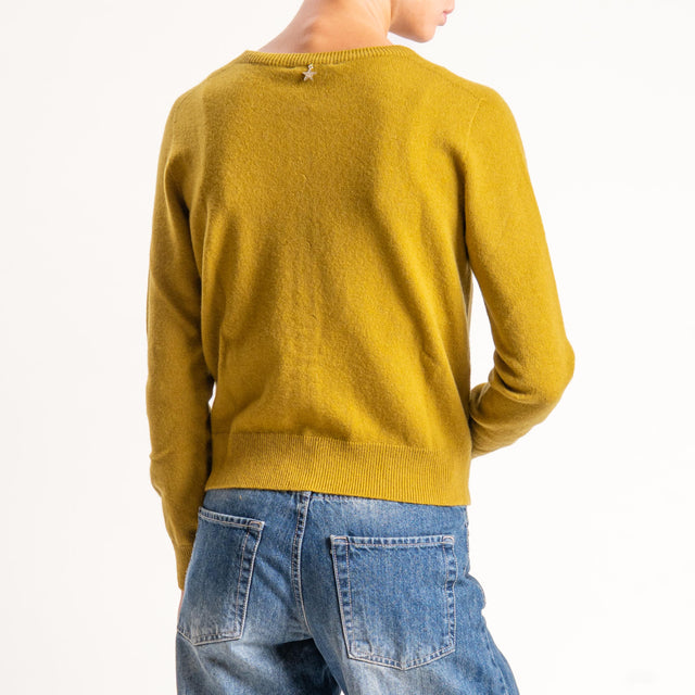 Souvenir-Cardigan 100% lana - olio