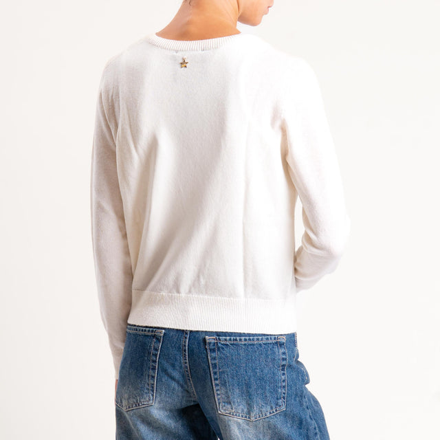 Souvenir-Cardigan 100% lana - panna