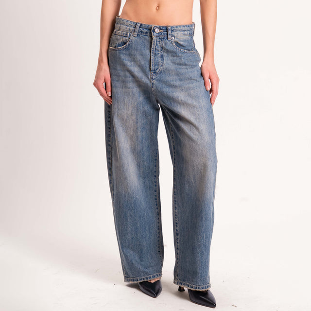Souvenir-Jeans wide leg lavaggio al tè - denim