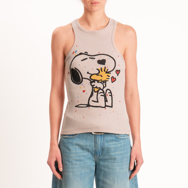 Souvenir-Top Snoopy a costine elasticizzato - rosa