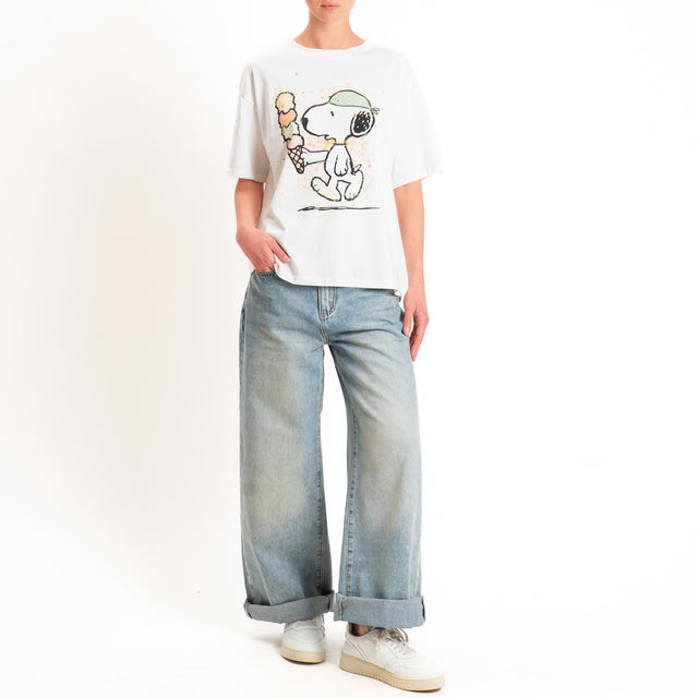 Souvenir-T-shirt stampa Snoopy - bianco