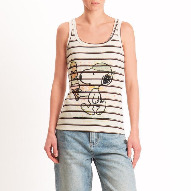Souvenir-Top Snoopy a righe - burro/moro