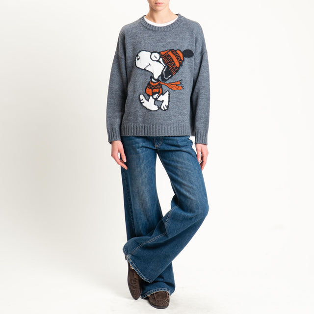 Souvenir-Maglia SNOOPY misto lana - antracite
