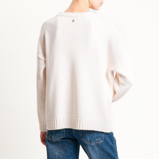 Souvenir-Maglia SNOOPY misto lana - panna