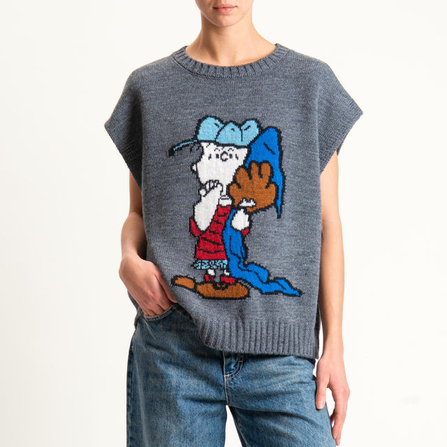 Souvenir- Maglia Charlie Brown misto alpaca - antracite