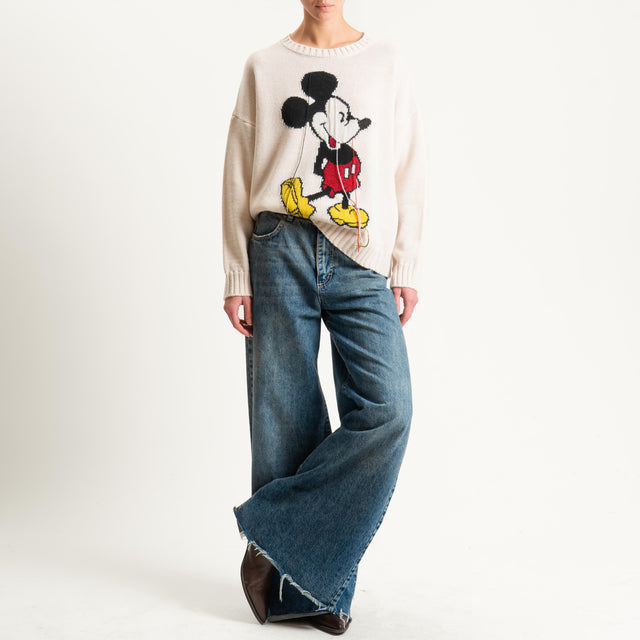 Souvenir-Maglia topolino misto alpaca - panna