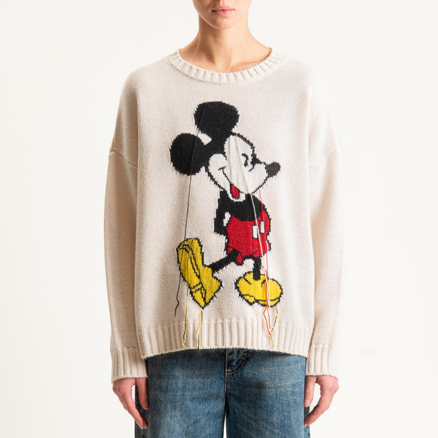Souvenir-Maglia topolino misto alpaca - panna