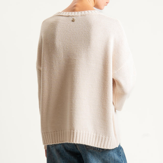 Souvenir-Maglia topolino misto alpaca - panna