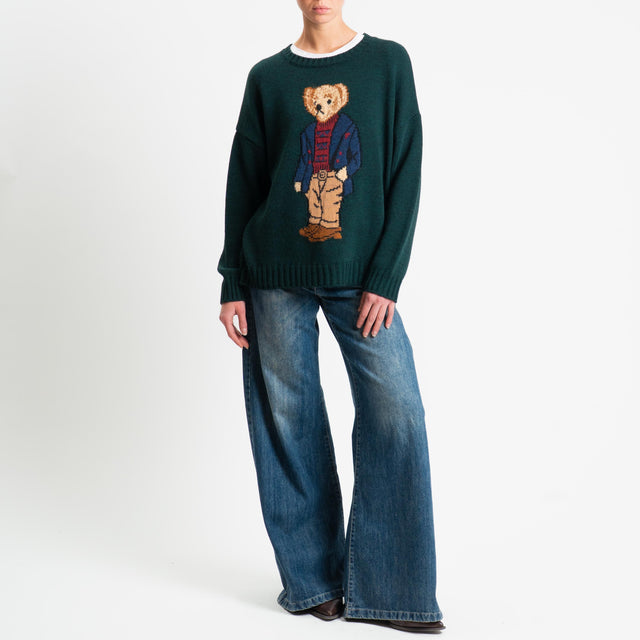 Souvenir-Maglia orsetto misto alpaca - Verde