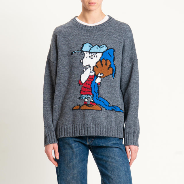 Souvenir-Maglia Charlie Brown misto lana - antracite