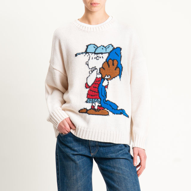 Souvenir-Maglia Charlie Brown misto lana - panna
