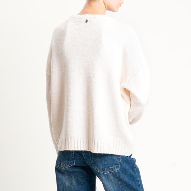 Souvenir-Maglia Charlie Brown misto lana - panna