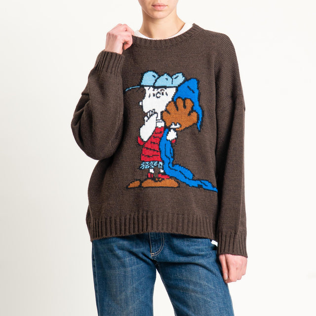 Souvenir-Maglia Charlie Brown misto lana - moro