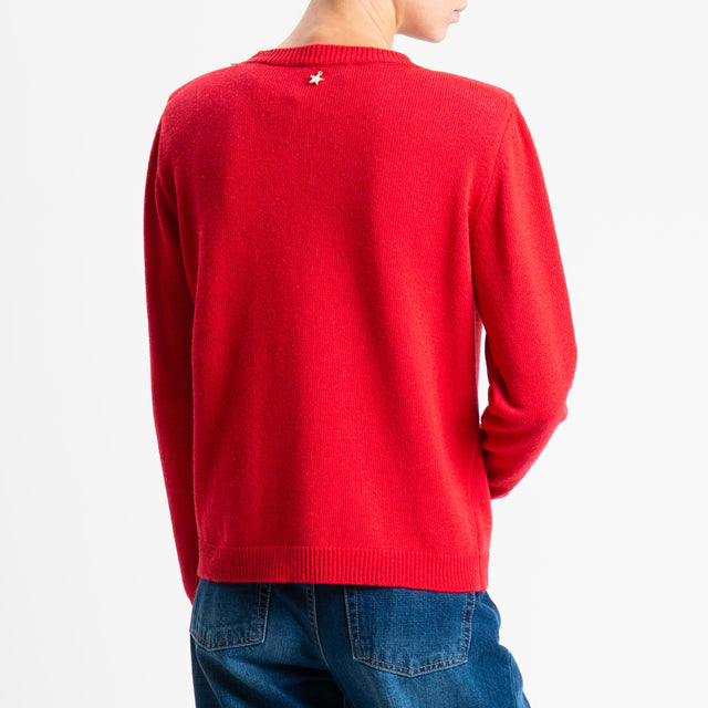 Souvenir-Maglia orsetto con spalline misto cashmere - rosso