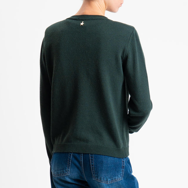 Souvenir-Maglia orsetto con spalline misto cashmere - verde