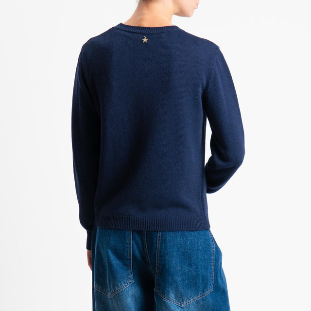 Souvenir-Maglia orsetto misto cashmere - Blu