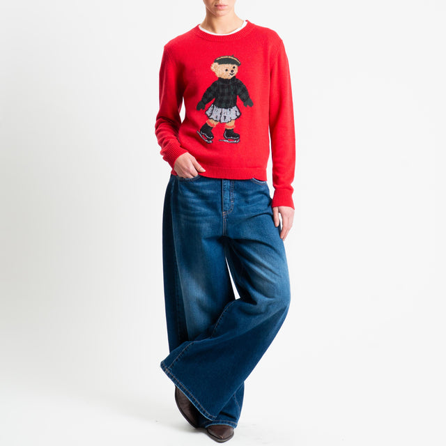 Souvenir-Maglia orsetto misto cashmere - rosso
