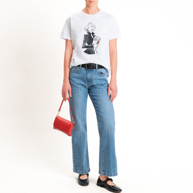 Souvenir-T-shirt stampa woman - bianco