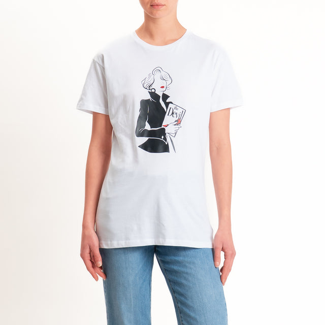 Souvenir-T-shirt stampa woman - bianco