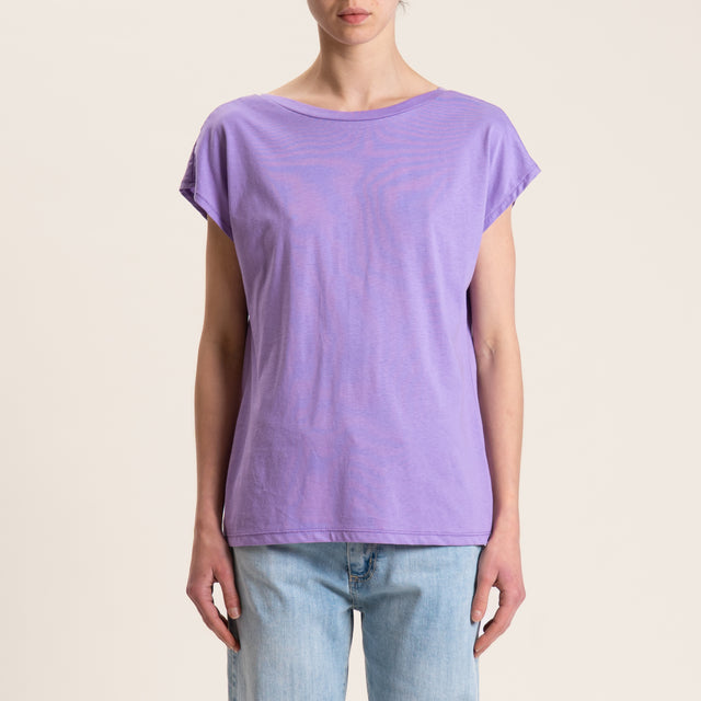 Souvenir-T-shirt scollo v dietro - lilla