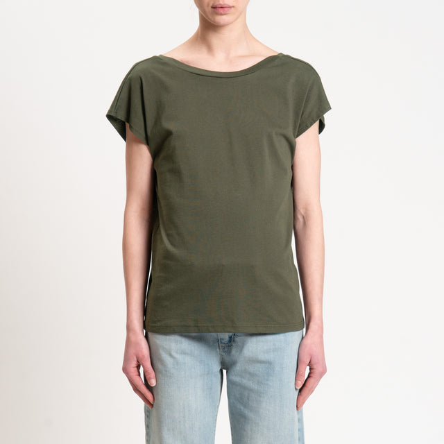 Souvenir-T-shirt scollo v dietro - militare