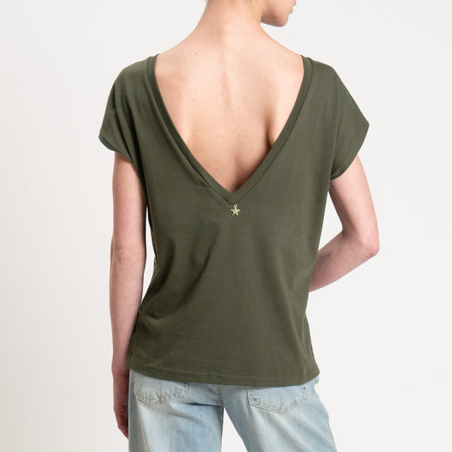 Souvenir-T-shirt scollo v dietro - militare