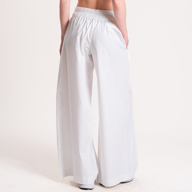 Souvenir-Pantalone popeline wide leg - panna