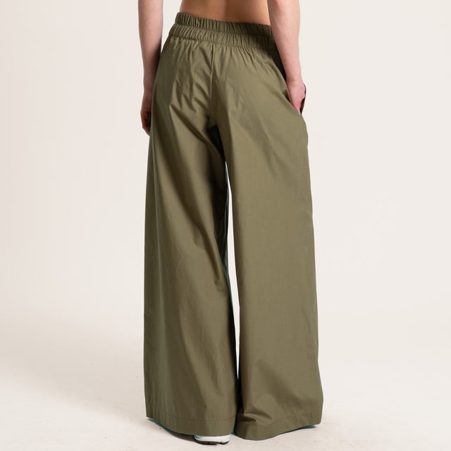 Souvenir-Pantalone popeline wide leg - militare