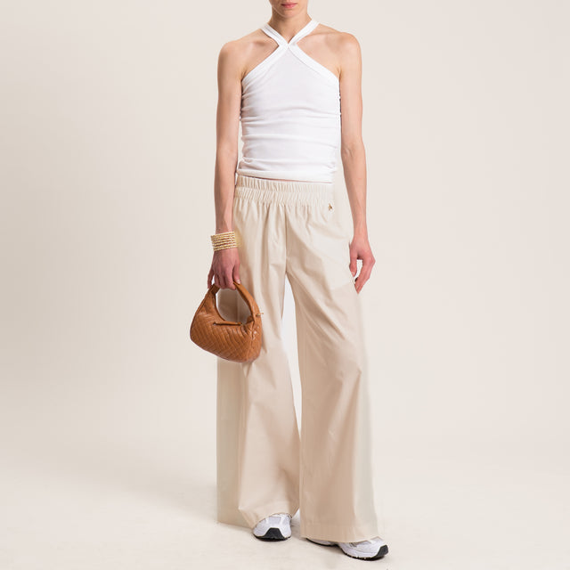 Souvenir-Pantalone popeline wide leg - sabbia