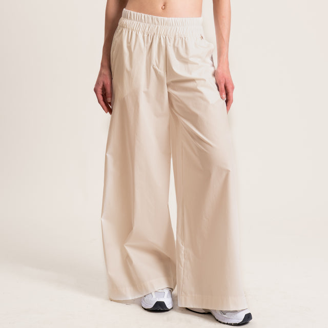 Souvenir-Pantalone popeline wide leg - sabbia