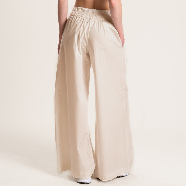 Souvenir-Pantalone popeline wide leg - sabbia