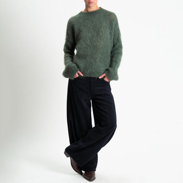 Souvenir-Pantalone GAYA barrel velluto - nero