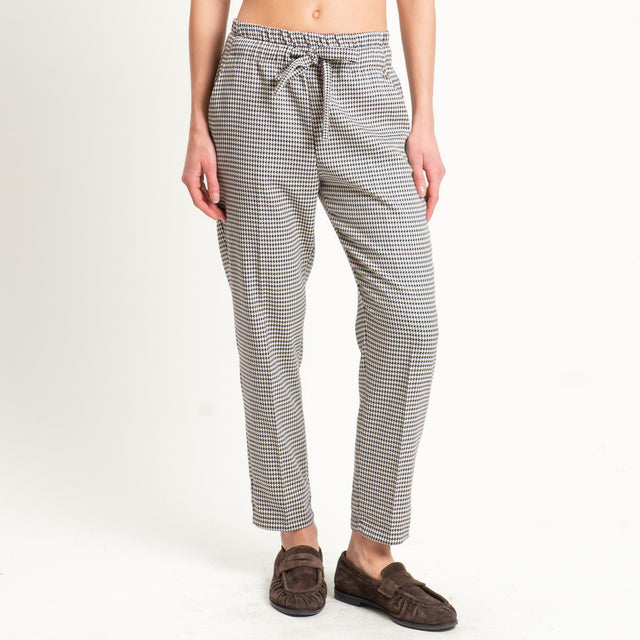 Souvenir-Pantalone pied de poule elastico in vita - moro/burro/nero