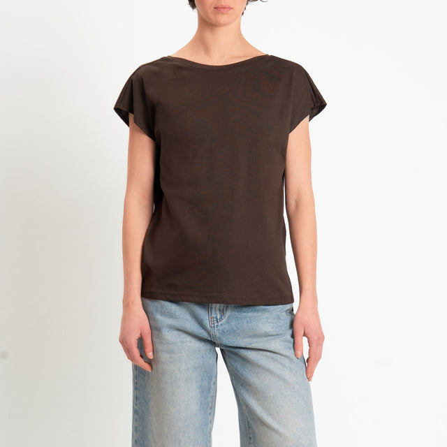 Souvenir-T-shirt scollo v dietro - moro