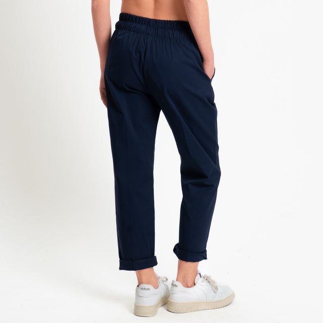 Souvenir-Pantalone cotone elasticizzato con coulisse - blu