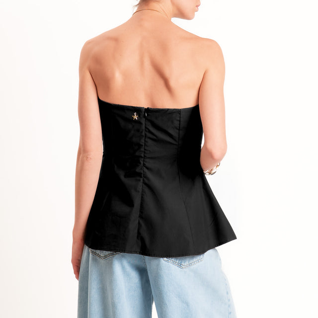 Souvenir-Top a fascia popeline - nero