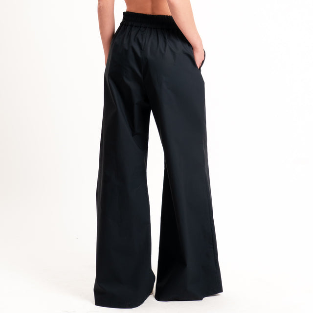 Souvenir-Pantalone popeline wide leg - nero