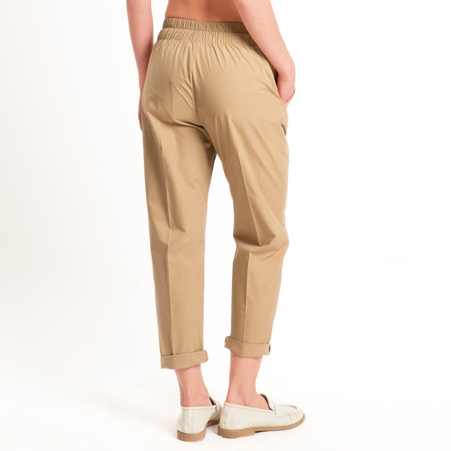 Souvenir-Pantalone cotone elasticizzato con coulisse - sabbia