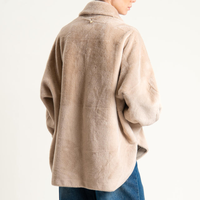 Souvenir-Ecopelliccia con tasche - beige