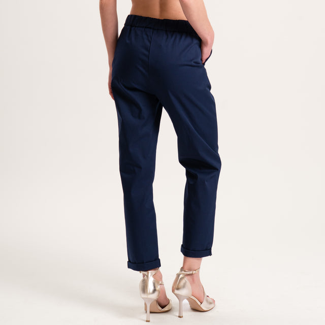 Souvenir-Pantalone popeline elastico dietro - blu