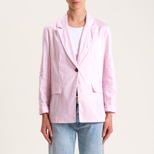 Souvenir-Giacca un bottone cotone super light elasticizzato - rosa
