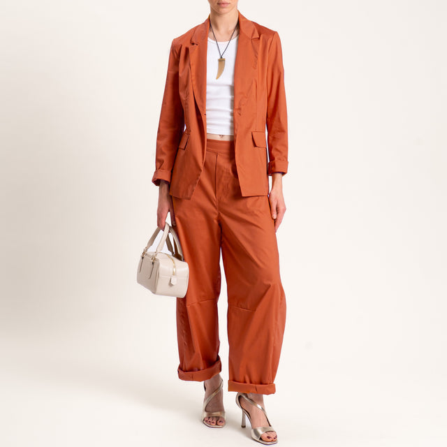 Souvenir-Pantalone barrel cotone super light elast - coccio
