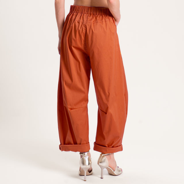 Souvenir-Pantalone barrel cotone super light elast - coccio