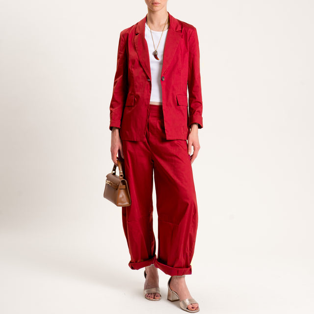 Souvenir-Pantalone barrel cotone super light elast - rosso