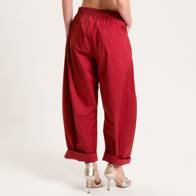 Souvenir-Pantalone barrel cotone super light elast - rosso