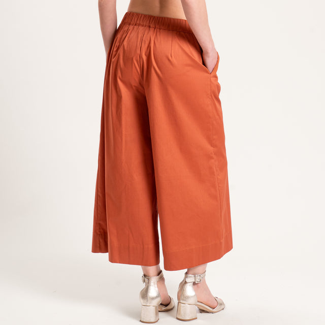 Souvenir-Pantalone crop cotone super light elasticizzato - coccio