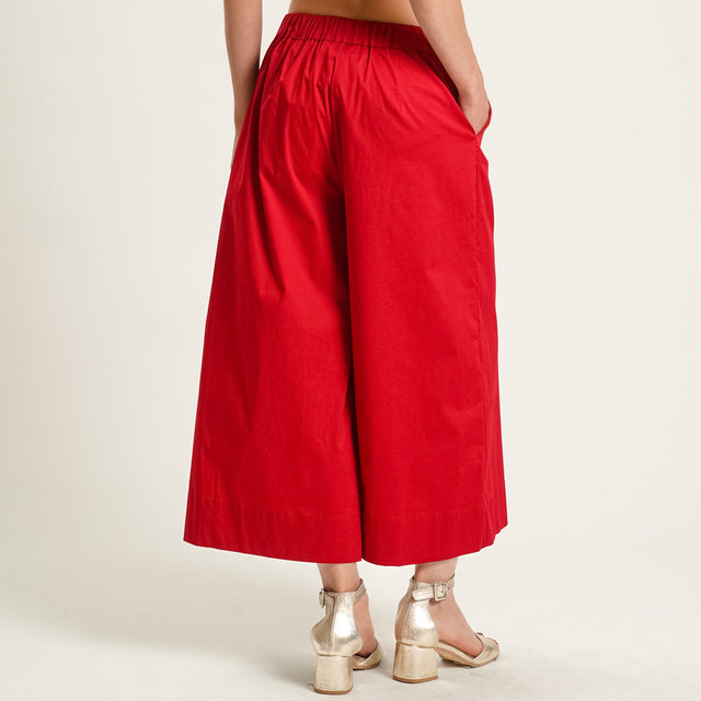 Souvenir-Pantalone crop cotone super light elasticizzato - rosso
