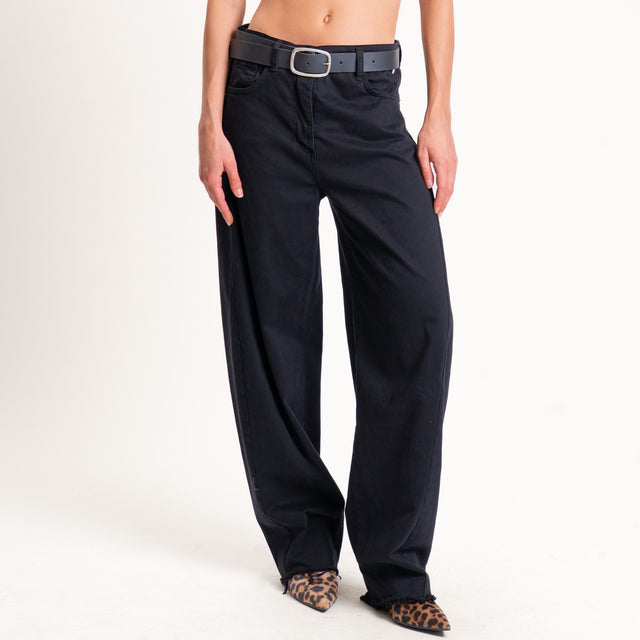 Souvenir-Pantalone balloon fit sfrangiato elasticizzato - nero
