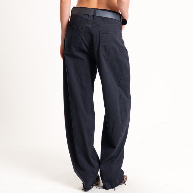 Souvenir-Pantalone balloon fit sfrangiato elasticizzato - nero